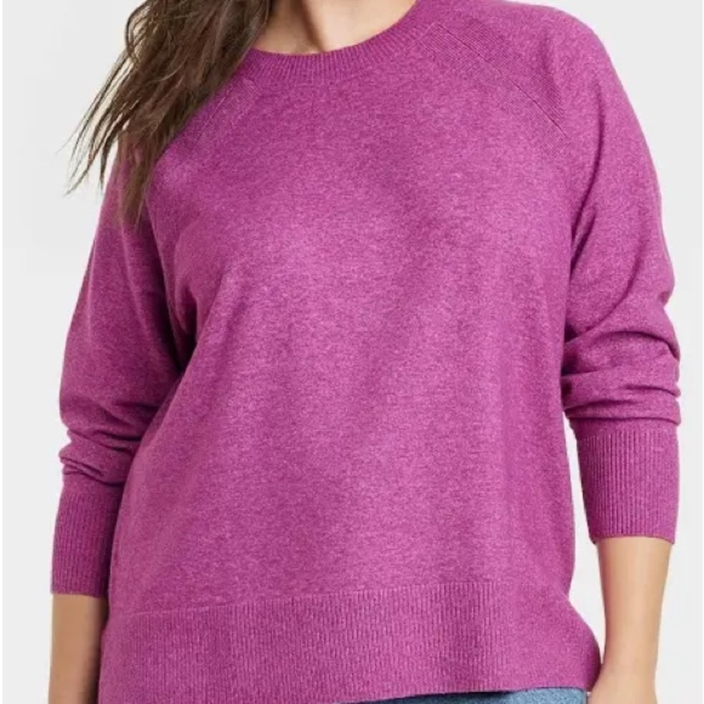 Ava & Viv Purple Crewneck Pullover Sweater 3X